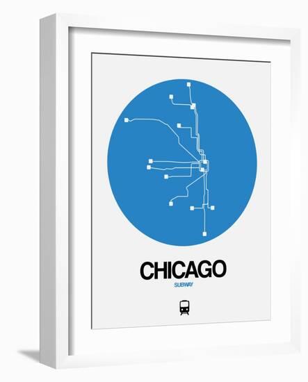 Chicago Blue Subway Map-NaxArt-Framed Art Print