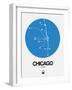 Chicago Blue Subway Map-NaxArt-Framed Art Print