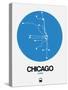 Chicago Blue Subway Map-NaxArt-Stretched Canvas