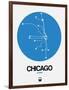 Chicago Blue Subway Map-NaxArt-Framed Art Print