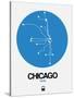 Chicago Blue Subway Map-NaxArt-Stretched Canvas