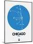 Chicago Blue Subway Map-NaxArt-Mounted Premium Giclee Print