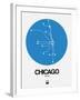 Chicago Blue Subway Map-NaxArt-Framed Art Print