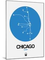 Chicago Blue Subway Map-NaxArt-Mounted Art Print