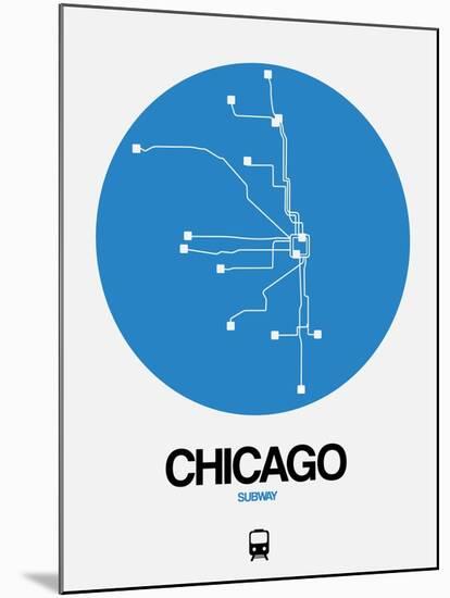 Chicago Blue Subway Map-NaxArt-Mounted Art Print