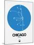 Chicago Blue Subway Map-NaxArt-Mounted Art Print