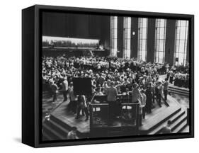 Chicago Board of Trade, as Proposed Wheat Sale to Russia Sends Prices Soaring-Robert W^ Kelley-Framed Stretched Canvas