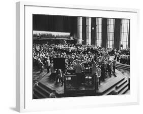 Chicago Board of Trade, as Proposed Wheat Sale to Russia Sends Prices Soaring-Robert W^ Kelley-Framed Photographic Print