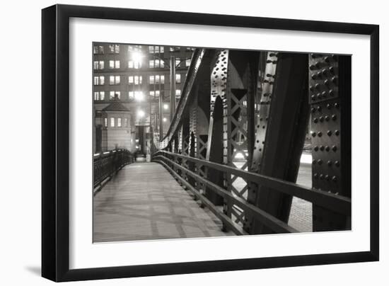 Chicago Bridge Over River-Patrick Warneka-Framed Photographic Print