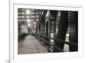 Chicago Bridge Over River-Patrick Warneka-Framed Photographic Print