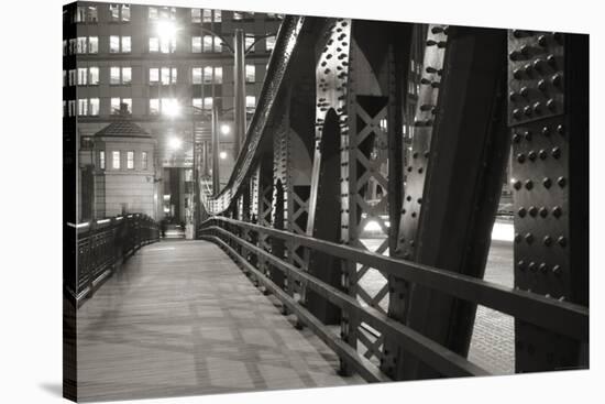 Chicago Bridge Over River-Patrick Warneka-Stretched Canvas