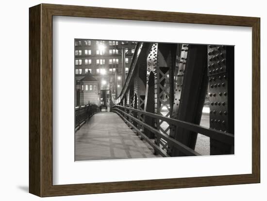 Chicago Bridge Over River-Patrick Warneka-Framed Photographic Print