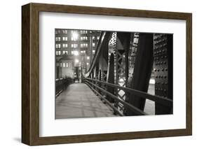 Chicago Bridge Over River-Patrick Warneka-Framed Photographic Print