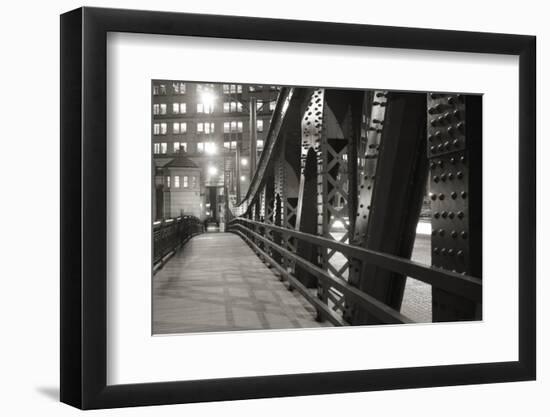 Chicago Bridge Over River-Patrick Warneka-Framed Photographic Print