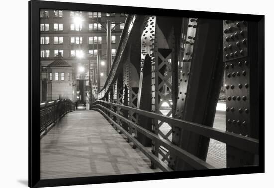 Chicago Bridge Over River-Patrick Warneka-Framed Photographic Print