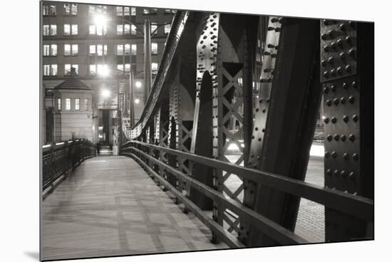 Chicago Bridge Over River-Patrick Warneka-Mounted Photographic Print