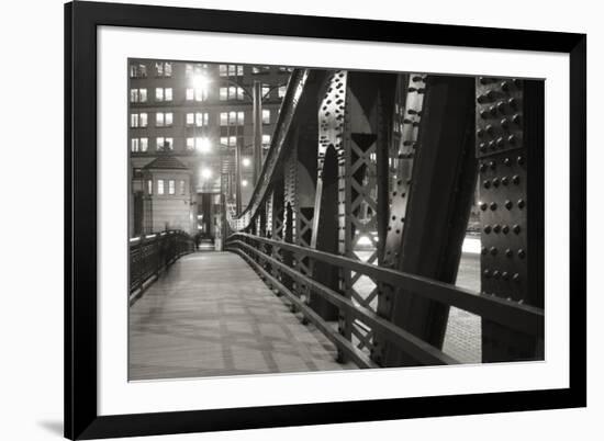 Chicago Bridge Over River-Patrick Warneka-Framed Photographic Print