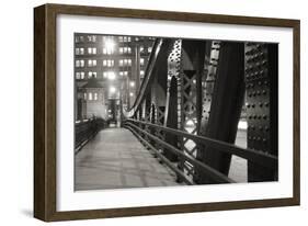 Chicago Bridge Over River-Patrick Warneka-Framed Photographic Print