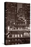 Chicago Bridges BW-Steve Gadomski-Stretched Canvas