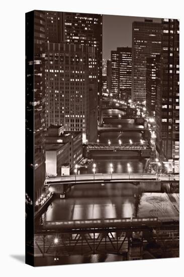 Chicago Bridges BW-Steve Gadomski-Stretched Canvas