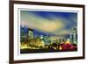 Chicago Buckingham Fountain at  night-Patrick  J. Warneka-Framed Photographic Print