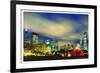 Chicago Buckingham Fountain at  night-Patrick  J. Warneka-Framed Photographic Print