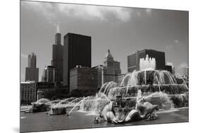 Chicago Buckingham Fountain IIn Black And White-Patrick Warneka-Mounted Photographic Print