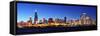 Chicago City Downtown Urban Skyline Panorama at Dusk with Skyscrapers over Lake Michigan with Clear-Songquan Deng-Framed Stretched Canvas