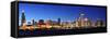 Chicago City Downtown Urban Skyline Panorama at Dusk with Skyscrapers over Lake Michigan with Clear-Songquan Deng-Framed Stretched Canvas