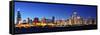 Chicago City Downtown Urban Skyline Panorama at Dusk with Skyscrapers over Lake Michigan with Clear-Songquan Deng-Framed Stretched Canvas