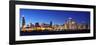 Chicago City Downtown Urban Skyline Panorama at Dusk with Skyscrapers over Lake Michigan with Clear-Songquan Deng-Framed Photographic Print