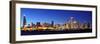 Chicago City Downtown Urban Skyline Panorama at Dusk with Skyscrapers over Lake Michigan with Clear-Songquan Deng-Framed Photographic Print