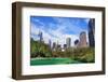 Chicago City Downtown Urban Skyline with Skyscrapers and Cloudy Blue Sky over Park.-Songquan Deng-Framed Photographic Print