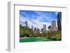 Chicago City Downtown Urban Skyline with Skyscrapers and Cloudy Blue Sky over Park.-Songquan Deng-Framed Photographic Print