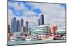 Chicago City Downtown Urban Skyline with Skyscrapers over Lake Michigan with Cloudy Blue Sky.-Songquan Deng-Mounted Photographic Print