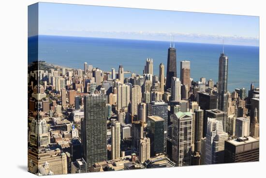 Chicago City Skyline and Lake Michigan, Chicago, Illinois, United States of America, North America-Amanda Hall-Stretched Canvas