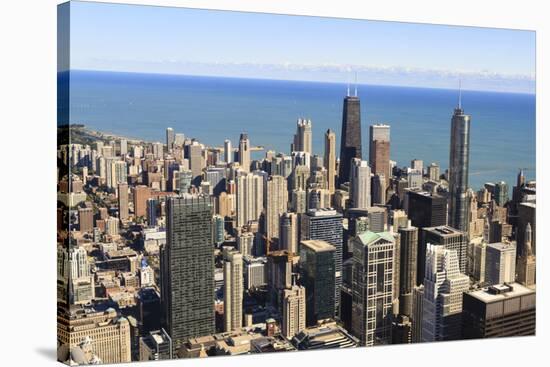 Chicago City Skyline and Lake Michigan, Chicago, Illinois, United States of America, North America-Amanda Hall-Stretched Canvas