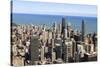 Chicago City Skyline and Lake Michigan, Chicago, Illinois, United States of America, North America-Amanda Hall-Stretched Canvas