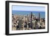 Chicago City Skyline and Lake Michigan, Chicago, Illinois, United States of America, North America-Amanda Hall-Framed Photographic Print