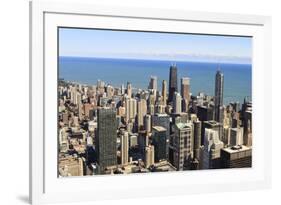 Chicago City Skyline and Lake Michigan, Chicago, Illinois, United States of America, North America-Amanda Hall-Framed Photographic Print