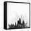 Chicago City Skyline - Black-NaxArt-Framed Stretched Canvas