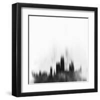 Chicago City Skyline - Black-NaxArt-Framed Art Print
