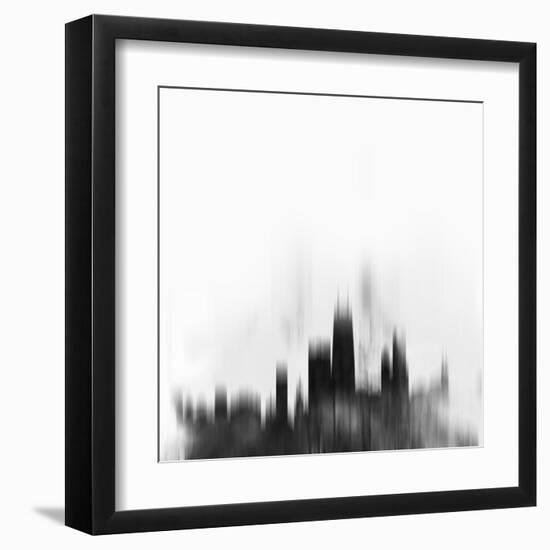 Chicago City Skyline - Black-NaxArt-Framed Art Print