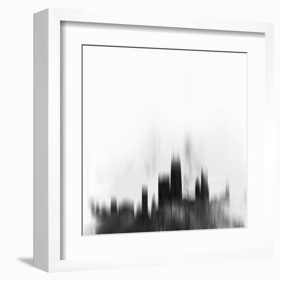 Chicago City Skyline - Black-NaxArt-Framed Art Print