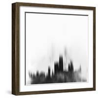 Chicago City Skyline - Black-NaxArt-Framed Art Print