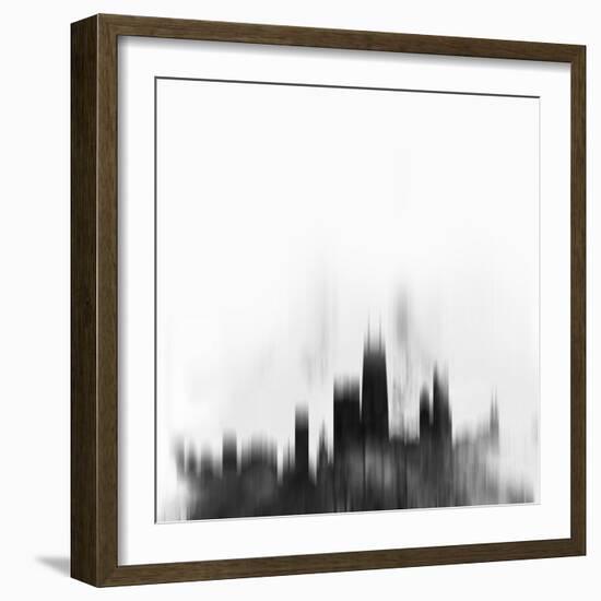 Chicago City Skyline - Black-NaxArt-Framed Art Print