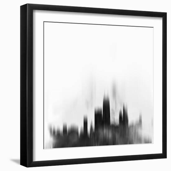 Chicago City Skyline - Black-NaxArt-Framed Art Print