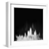 Chicago City Skyline - White-NaxArt-Framed Art Print