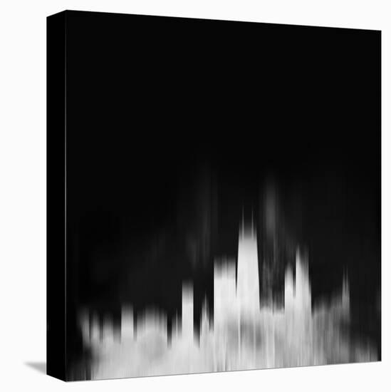 Chicago City Skyline - White-NaxArt-Stretched Canvas