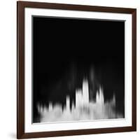 Chicago City Skyline - White-NaxArt-Framed Art Print